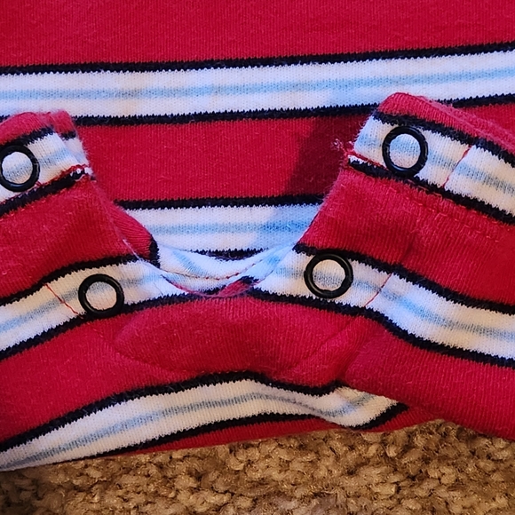 Ralph Lauren Polo striped shortall Size 3 mo Colors red,navy, white& light blue - Picture 6 of 9
